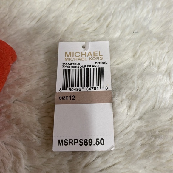 NWT Michael Kors Women's Coral Silk Sleeveless Shirt, Size 12 - Picture 4 of 8